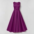 thumbnail image 5 of ITSAME Girls A-Line Formal Dress Sleeveless Round Neck Waist-Cinching Bridesmaid Wedding Party Pageant Gown Dark Blue Size 4T, 5 of 6