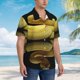 thumbnail image 3 of Balery Yellow White-Lipped Pit Viper Camisas hawaianas de manga corta para hombre, camisas playeras de corte holgado, camisas de vacaciones con botones,3X-Large, 3 of 7