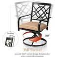 thumbnail image 6 of SUNCROWN 5 Pieces Outdoor Dining Set Metal Swivel Cushioned Chairs Patio Furniture Sets with Steel Slat Bistro Table and Sky Blue 9Ft Patio Umbrella for Backyard, Lawn, Garden, 6 of 9