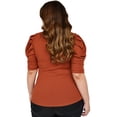 thumbnail image 4 of Blusa acanalada Roman Fashion/Tallas Extras, 1748 (Chedron) cafe 36 Roman Fashion Blusa extra 1748, 4 of 7