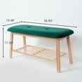 thumbnail image 3 of Tufted Fabric Bench Ottoman Bench, Dark Green, 3 of 7
