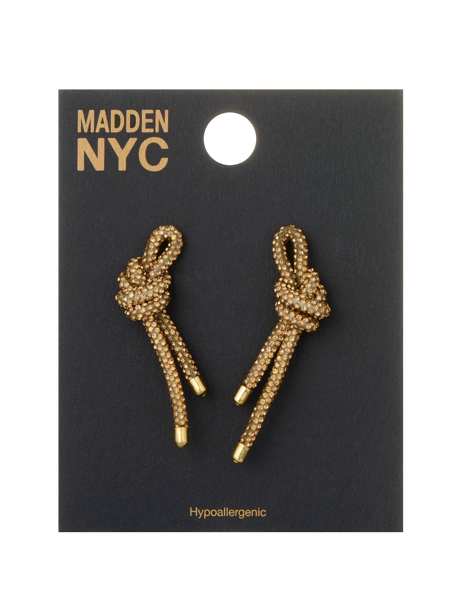 Madden NYC Women's Fashion Gold-Tone Knot Mesh Hoop Earrings
