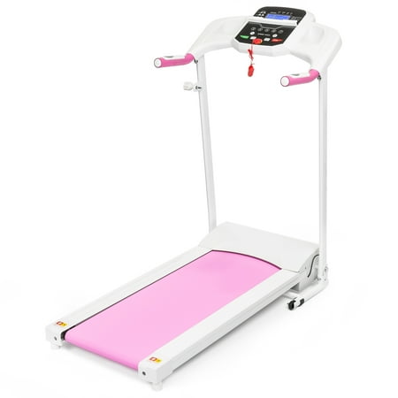 Treadmill Tv Best Choice Products 800W Portable Folding Electric Motorized Treadmill Machine w/ Rolling Wheels - Pink ()