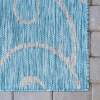 thumbnail image 6 of Unique Loom Outdoor Botanical Collection Area Rug - Curl (13' Square Light Aqua/Ivory), 6 of 6