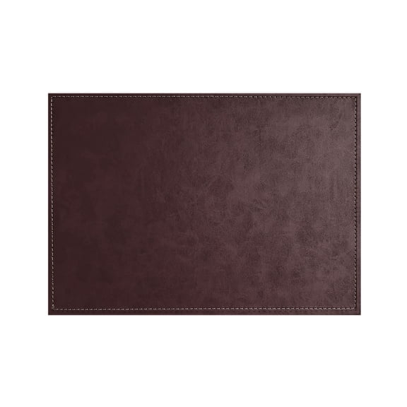 CounterArt Dark Brown w/Burgundy Hint Faux Leather Placemat Infused with Copper 4 Pack