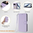 thumbnail image 5 of ELEHOLD For Motorola Moto G Stylus 5G (2025) Flip PU Leather Wallet Case with Credit Card Slot RFID Protection Kickstand Shockproof Magnetic Closure Protective Cover With Lanyard ,Lightpurple, 5 of 12