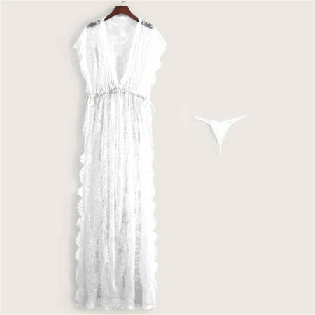 

Floleo Lingerie for Women Deals Women Sexy Lace Satin Sleepwear Babydoll Lingerie Nightdress Tassel G-String Valentines Day Gifts