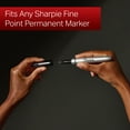 thumbnail image 3 of Sharpie Permanent Markers with Stainless Steel Marker Case, Fine Point, Black, 6 Count, 3 of 7