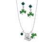 thumbnail image 2 of Delight Jewelry Silvertone Small ''Aunt'' Heart with Clear Crystal Green Shamrock Necklace and Clover Earrings Jewelry Set, 2 of 5
