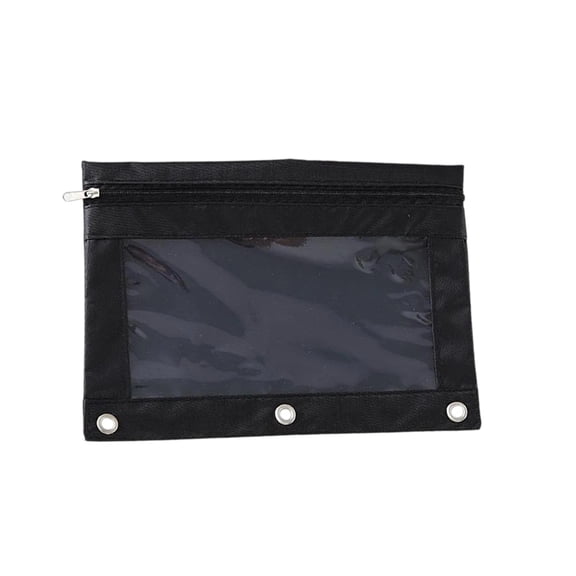 2 Pack Clear Pencil Pouch for 3 Ring Binder Pencil Pouch Bag, for Binder with See Through Window and Single Zipper, for Classroom and Office Supplies(Q)