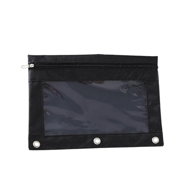 Carpeta de tela con ojales, B5, 2 unidades, para oficina, con tres agujeros y cremallera, para bolígrafos.