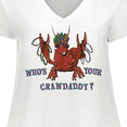 thumbnail image 4 of Inktastic WHO'S YOUR CRAWDADDY? Mardi Gras Crayfish Women's Plus Size V-Neck T-Shirt, 4 of 5