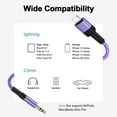thumbnail image 7 of iPhone Aux Cord,Zacenei 2pack 3ft iPhone 3.5mm Audio Cord Aux Adapter Auxiliary Cable Male to Male Nylon Braided Ox Wire Aux Jack Cables Compatible for iPhone 14 13 Car Stereo Speaker Headphone, 7 of 7