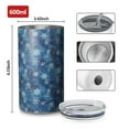thumbnail image 4 of 20oz Coffee Tumblers Blue Christmas Snowflake Pattern Stainless Steel Vacuum Insulated Travel Tumbler Coffee Cups Mug with Lid and Straw with Cleaning Brush for Cold & Hot Drinks, 4 of 5