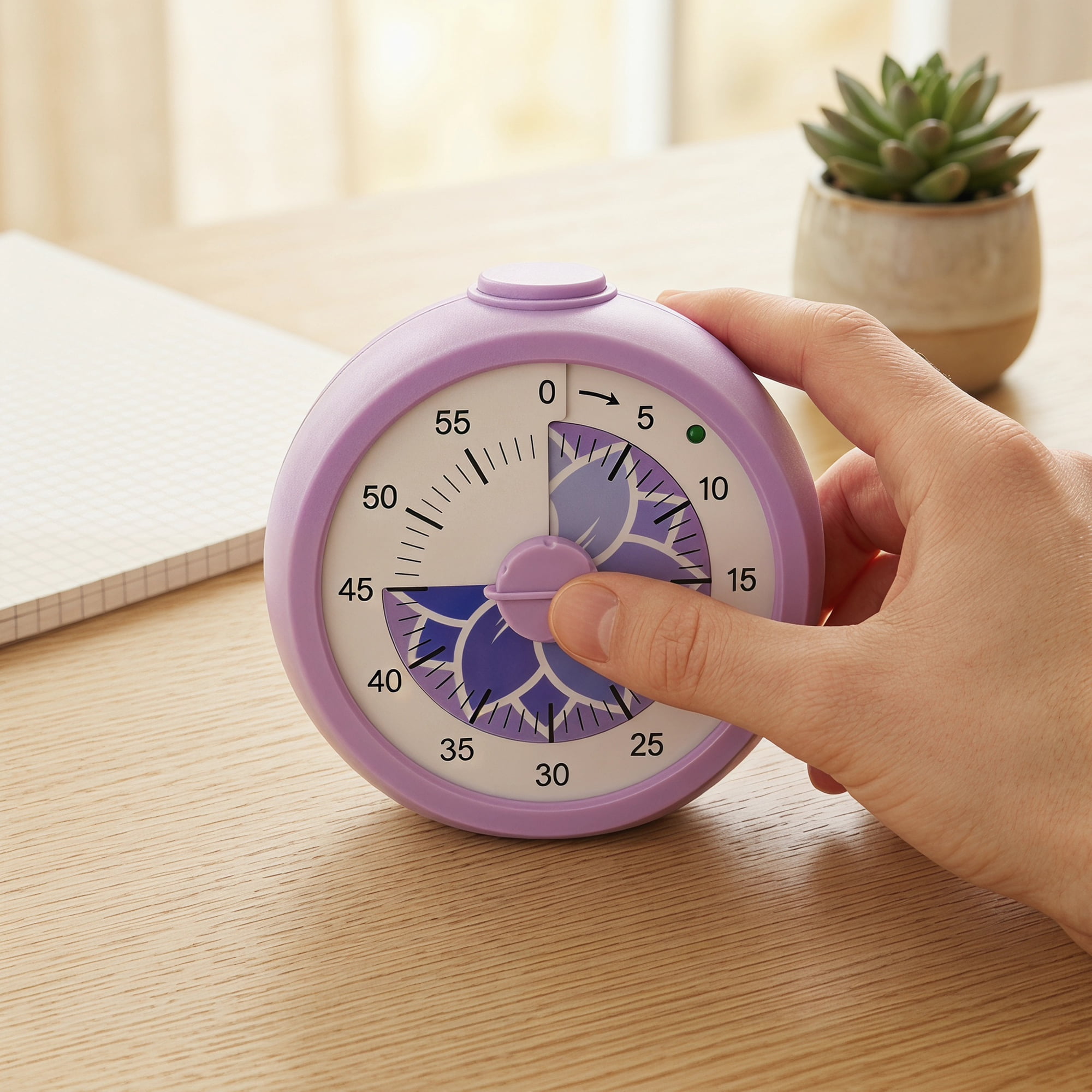 Unique Bargains Simple 60 Minute Timer Digital Visual Timer for Students Purple Circle