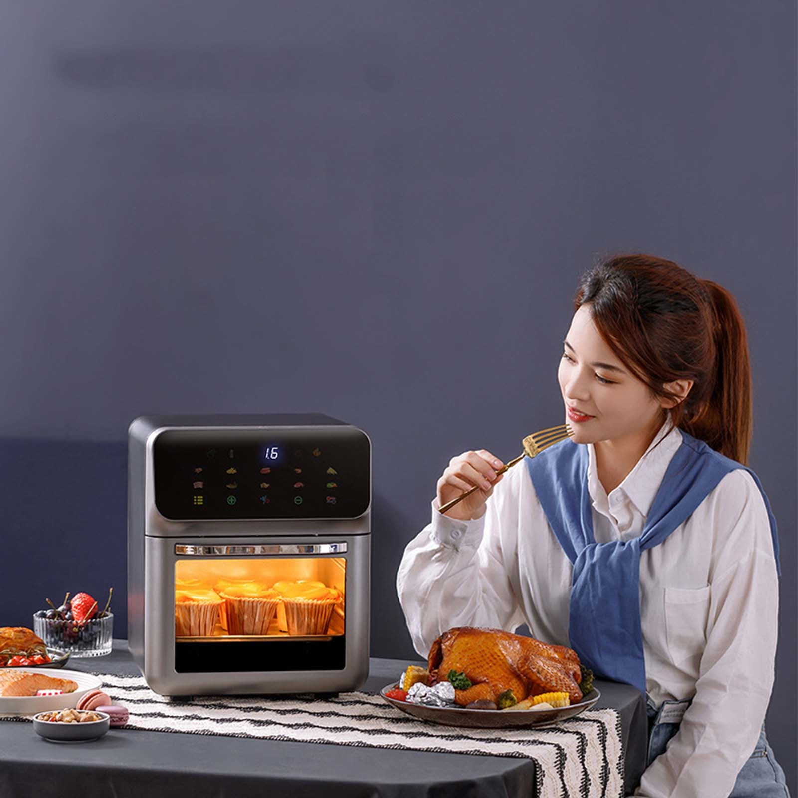 LANBB Air Fryer 9-in-1, 2025 New Steam Air Fryer Oven - Steam Oven Steam Air Fryer Oven Oven Function, 10.5qt Steam Convection Air Fryer Steamer Oven, Kitchen Appliances