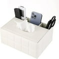 thumbnail image 2 of PEACNNG Tissue Box Cover, Retro Desk Organizer Storage Box,Modern Facial Tissue Pumping Paper Dispenser Multifunctional Remote Control Stationery Napkin Holder Home Office Supplies Caddy,White, 2 of 5