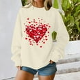 thumbnail image 2 of Sweaters For Women Valentine's Day Oversized Love Heart Tee Shirt Long Sleeve Pullover Tops Heart Graphic Print For Anniversary Dating And School L Womens Sweaters, 2 of 5