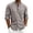 Dark Gray, variant on Men's Vertical Striped Mandarin Collar Linen Shirt Long Sleeve Button Down Pocket Lightweight Casual Summer Beach Shacket Blue S
