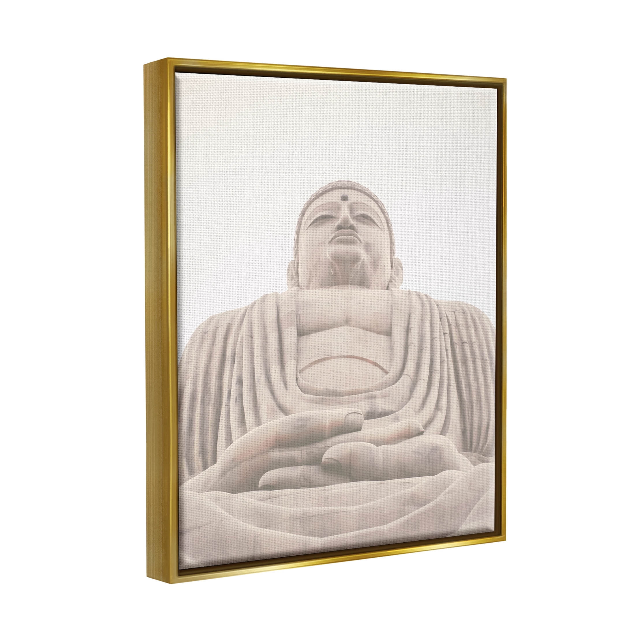 Spiritual Buddha Sacred Sculpture Religious Photograph Metallic Gold Framed Art Print Wall Art