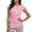 Pink, variant on Women's Twist Front Cap Sleeve Top, Asymmetrical Hem Crew Neck Slim Fit Blouse, Casual Solid Color Shirt