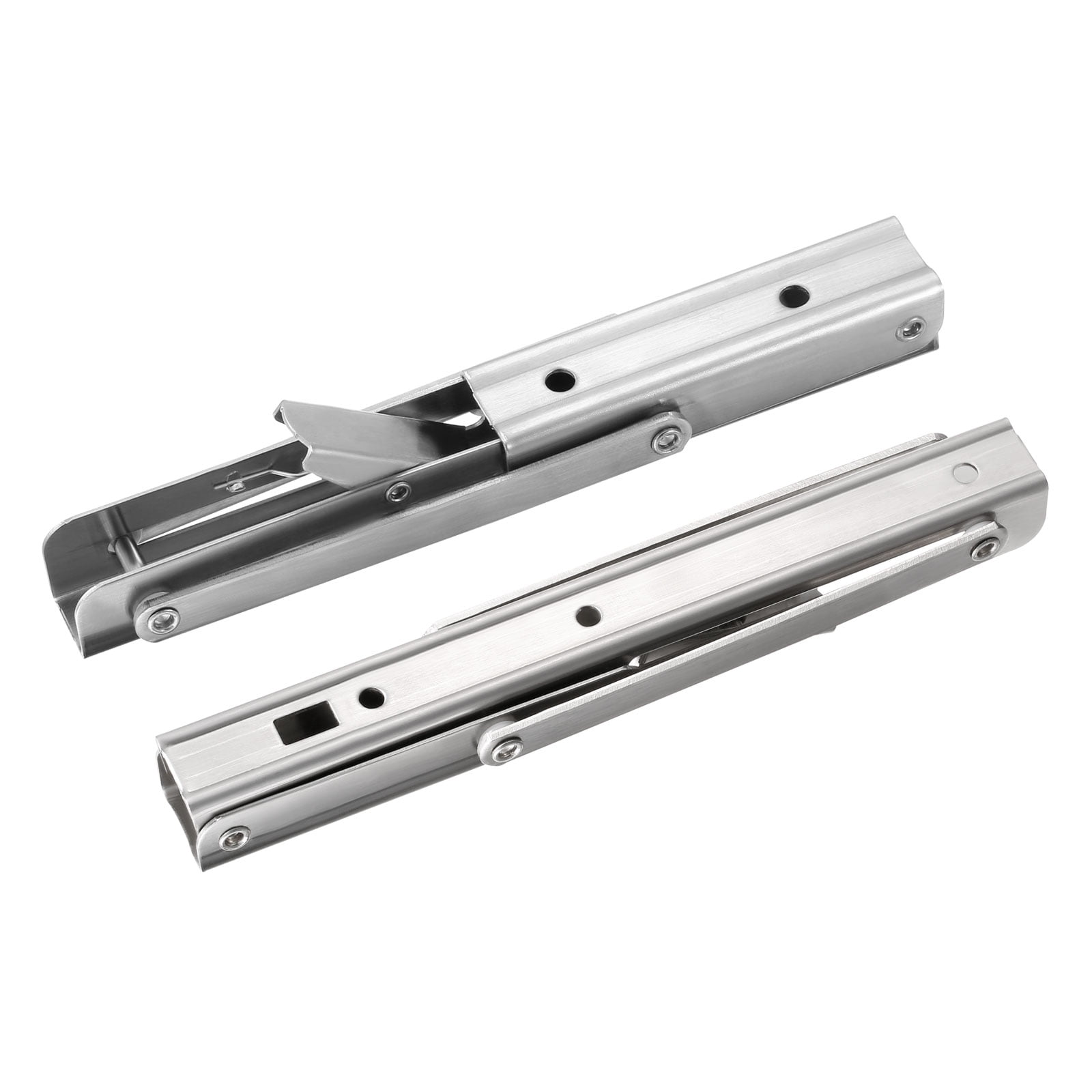 Uxcell 2 Pcs Folding Shelf Brackets, 8 Inch Stainless Steel Collapsible Shelf Bracket, L Shelf Bracket, Silver