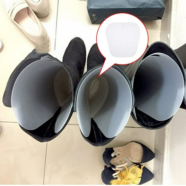 Boot Shapers Plastic 8 Inches Rolled Up Support Tools Shape Form Maintenance Flexible Shoe Closet Supplies with Hole Loop Hanger clear
