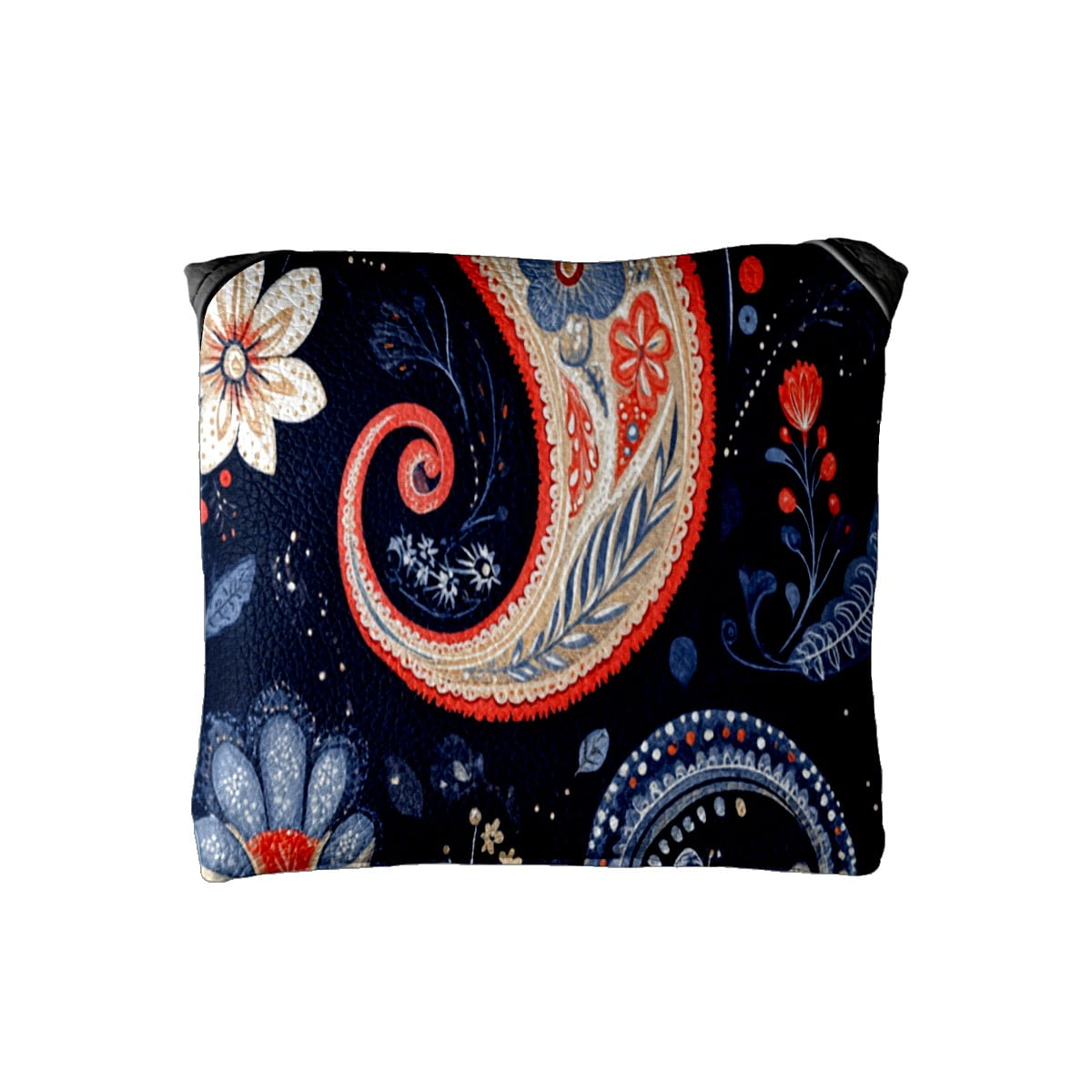 Golf Mallet Putter Cover Premium Leather Waterproof Golf Putter Head Cover with Magnetic Closure Paisley Pattern