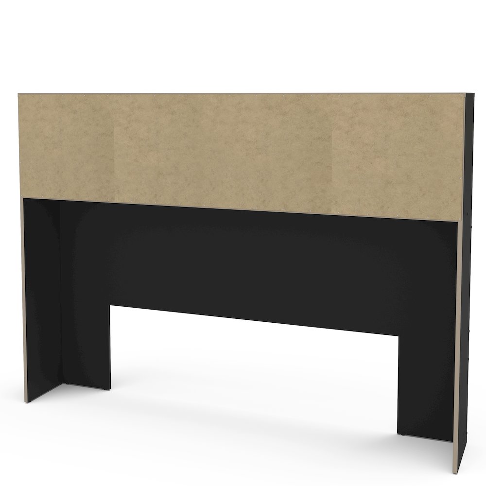 Polifurniture Victoria Queen Size Wood Storage Headboard, Black