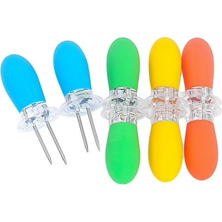 4PCS Barbecue Corn Needle Grilling Stainless Steel Corn Cob Holders Reusable BBQ Sweetcorn Holders Corn Holder