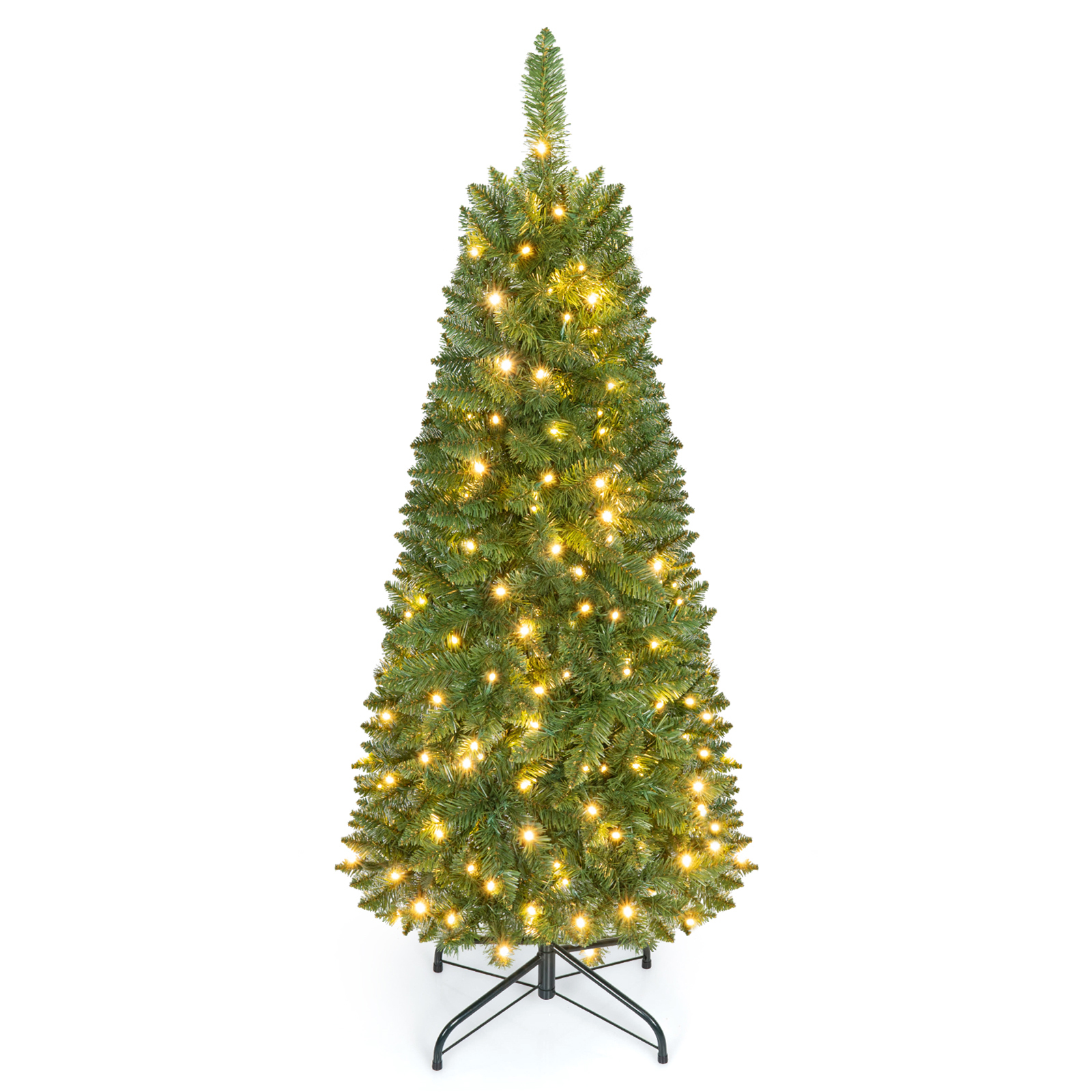 Costway 4.5ft Pre-Lit Pencil Christmas Tree with LED Lights photo 1