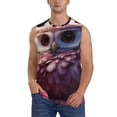 thumbnail image 1 of Fotbe Cute Flower Owl Men's Camiseta sin Mangas Estampada para Hombres, Playera Casual para Gimnasio, Entrenamiento, Playa-Large, 1 of 7