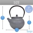thumbnail image 2 of Spigo Okinawa Cast Iron Enamel Teapot With Stainless Infuser, Grey, 37 Ounces, 2 of 8