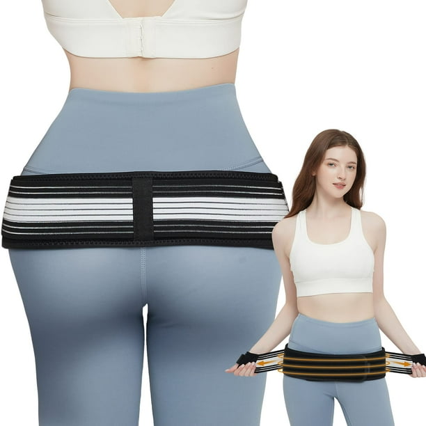 Cinturón sacroilíaco para mujeres y hombres – Cinturón de articulación utilizado para aliviar el dolor de pelvis, espalda baja, piernas y nervios sacro (regular de 32 a 47 pulgadas)