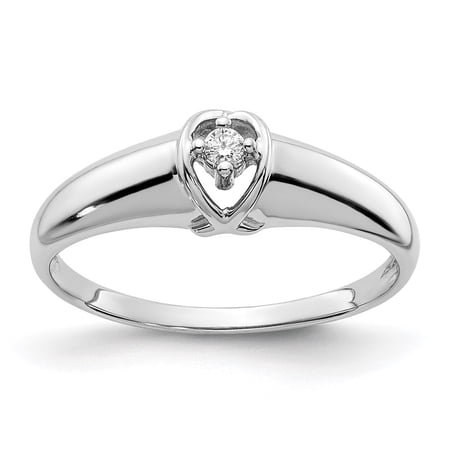 Diamond2Deal 14k White Gold AA Diamond Ring for Women Size- 6