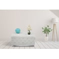 thumbnail image 4 of K-Living Portia Tufted Velvet Ottoman In Beige With Stainless Steel Chrome Base, 4 of 6