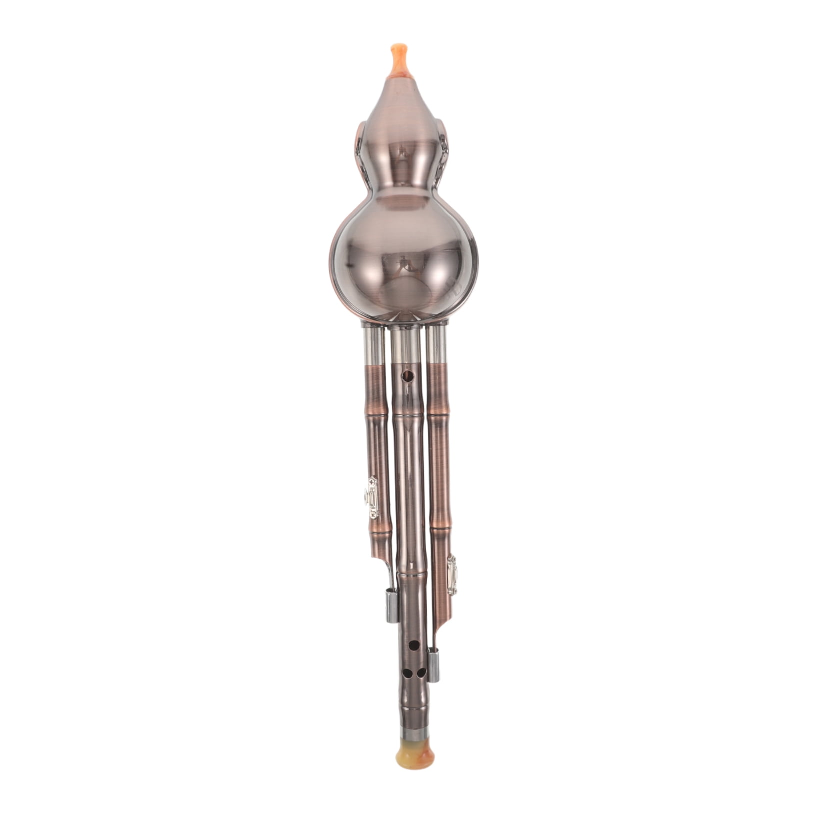 Raindrops B Key Chinese Hulusi Flute Coffee Color Gourd Wind Instrument for Beginner Music Performance
