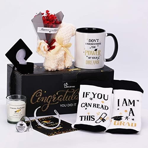 2025 Graduation Gift Set for Her – Congrats Grad Basket with Coffee Mug & Bracelet, Gift Box for College/High School Graduated Women