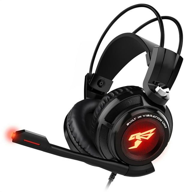 Somic Wired Gaming Headset Portable 7.1 Channel Vibrating 7.1 channel; LED Light USB Interface Video Watching Notebook Computer Headphone Black