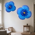 thumbnail image 4 of Metal Flower Wall Art, Outdoor Wall Decor, Blue Wall Art, Textured Metal Wall Sculptures, Wall Decor Set, Room Patio Fence Mounting, Varied Sizing Floral Accent Pieces, 2 Pc, 4 of 6
