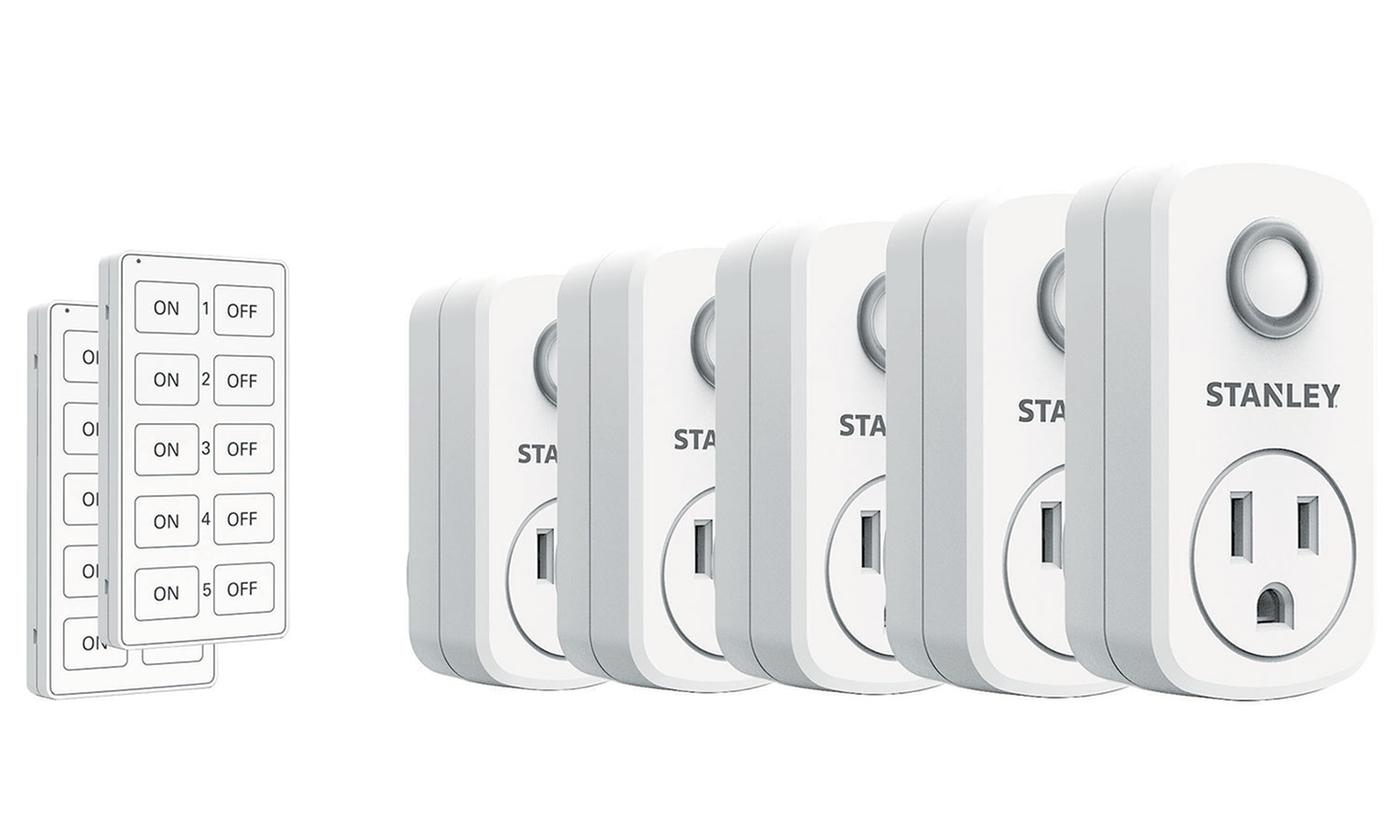 STANLEY Wireless Outlet Switch System 7 Pack, Includes 2 Handheld