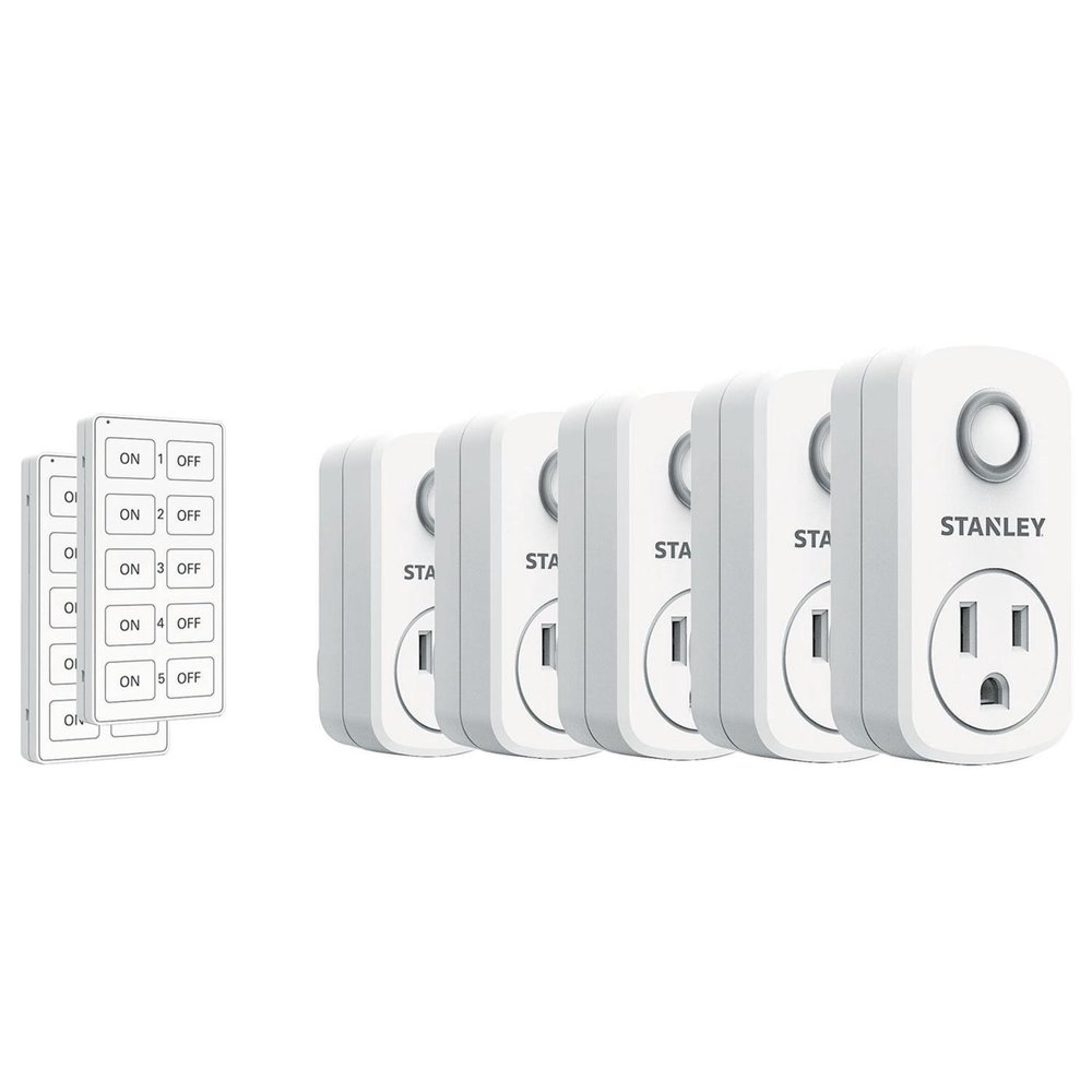 STANLEY Wireless Outlet Switch System 7 Pack, Includes 2 Handheld