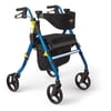 Medline Rolling Walker, Rollator with Seat and 8-In Wheels, Lightweight, Blue, 300-lb Capacity, Aluminum, Memory Foam Seat