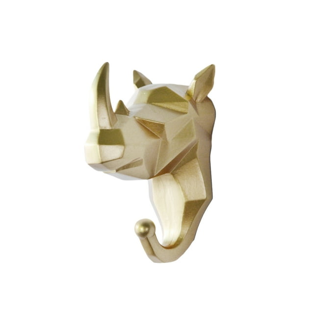 Wweixi Animal Shape Hanger Solid Color Cute Cartoon Decorative Punch-free Self-adhesive Key Coat Jacket Door Back Hook Rack Gold Type 4