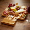 thumbnail image 6 of Casafield Bamboo Cheese Board and 4pc Knife Gift Set - Wooden Charcuterie Platter, 6 of 7