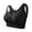 Black, variant on Women s Size Front Buttoned Lingerie Backless Comfort Bra with Adjustable Straps and Cup Design Seamless Style for Everyday Wear
