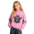 thumbnail image 4 of Fiaer Kids Highland Cow Hoodie Cowboys Shirt Funny Graphic Sweatshirt Cute Tops,Size 2-14 Years Pink 150, 4 of 8
