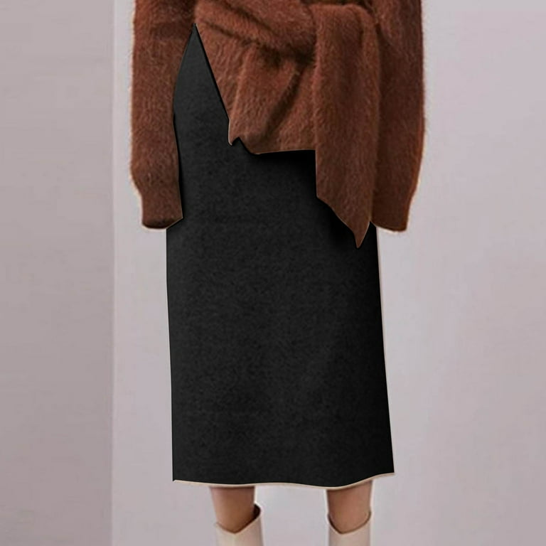 Brown maxi wool skirt for winter 4812# Brown maxi wool skirt for winter 4812#