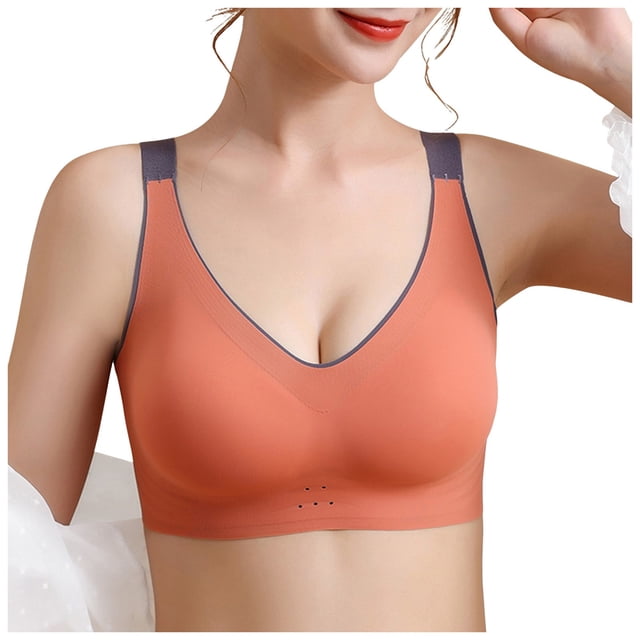 Yammkia Sports Bras for Women Racerback High Impact Sports Bras for Women,Racerback Running Bra Workout Crop Tank Tops Longline Sports Bra Push up (Orange,M)