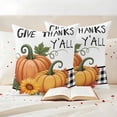 thumbnail image 3 of Fall Pumpkins Outdoor Waterproof Pillow Covers, Thanksgiving Sunflower Maple Leaf Plaid Decorative Square Throw Pillowcase Sofa Cushion Sham for Patio/Couch/Chair, 20"x20" 2 Pack, 3 of 8